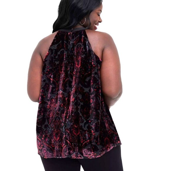 Torrid Halter Tunic Tank - Burnout Velvet Paisley Size 3X - 22/24 - 3 NWT - Picture 4 of 5